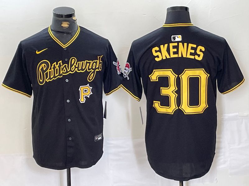 Men Pittsburgh Pirates #30 Skenes Black Game 2024 Nike MLB Jersey style 2